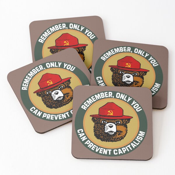 Item preview, Eco-Socialist Smokey Bear Art | Capitalism is the Forest Fire Poster - Anti-Capitalist Environmentalism, Climate Justice Print & System Change Stickers designed and sold by RevolutionToday.