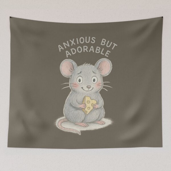 Item preview, Anxious but Adorable Mouse designed and sold by ChirpInc.