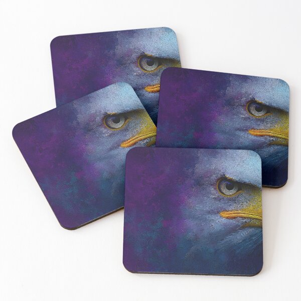 Item preview, Intense Eagle Close-Up with Vibrant Purple and Blue Colors designed and sold by daila70.
