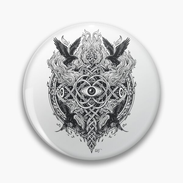 Item preview, Eye of Odin – Viking Mystic Symbol | Nordic Fantasy Line Art designed and sold by Mythic Tide.