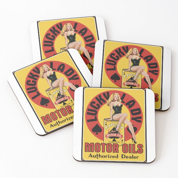Item preview, Lucky Lady Motor Oil Vintage Retro Sign designed and sold by CharlieDesings.