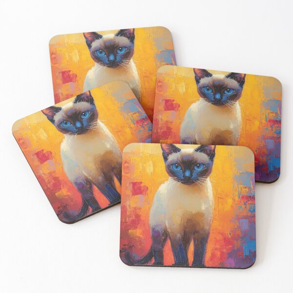 Item preview, Siamese in Colorstorm — Expressive Impressionist Cat designed and sold by CuongArtLab.