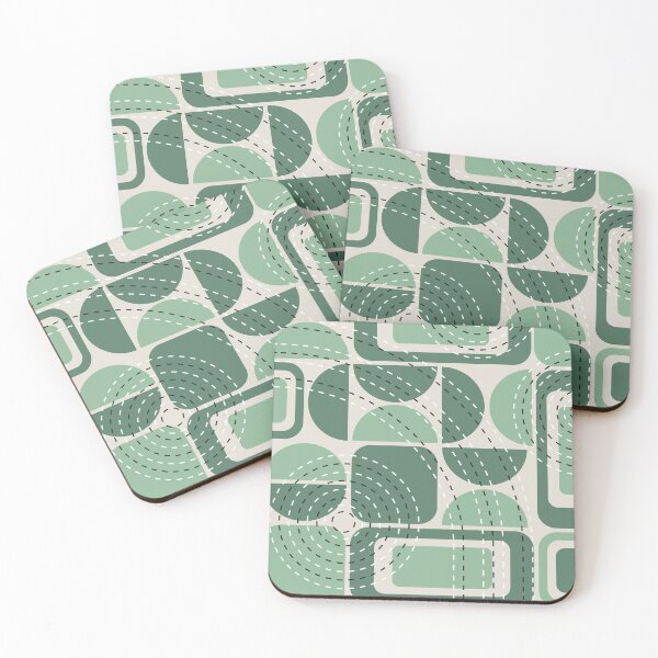 Item preview, Mid Century Modern Geometric Pattern Green designed and sold by Vector&Repeat.