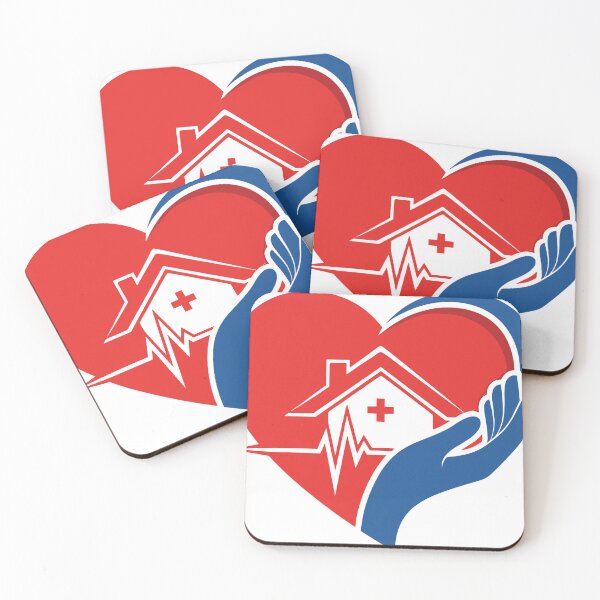 Item preview, Compassionate Home Healthcare Logo: Heart, House, ECG & Caring Hand designed and sold by bayzidstock.