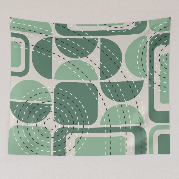 Item preview, Mid Century Modern Geometric Pattern Green designed and sold by Vector&Repeat.