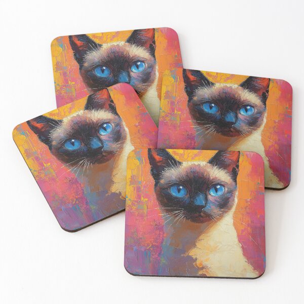 Item preview, Cerulean-Eyed Muse — Dynamic Siamese Painting designed and sold by CuongArtLab.