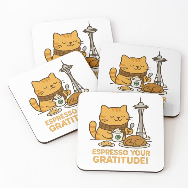 Item preview, Espresso Your Gratitude – Funny Cat Turkey Day Art  designed and sold by Globalcitytees.