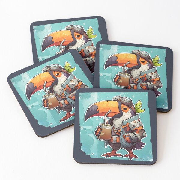Item preview, Post-Apo Toucan Drinking Yerba Mate – Kawaii Rebel Bird Design designed and sold by flamini.