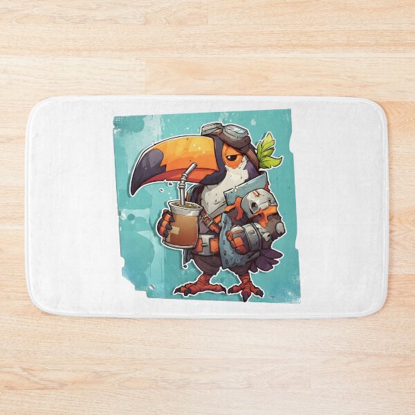 Item preview, Post-Apo Toucan Drinking Yerba Mate – Kawaii Rebel Bird Design designed and sold by flamini.