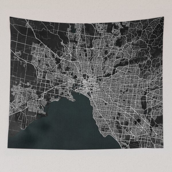 Item preview, Melbourne City Map of Victoria, Australia - Dark designed and sold by deMAP.