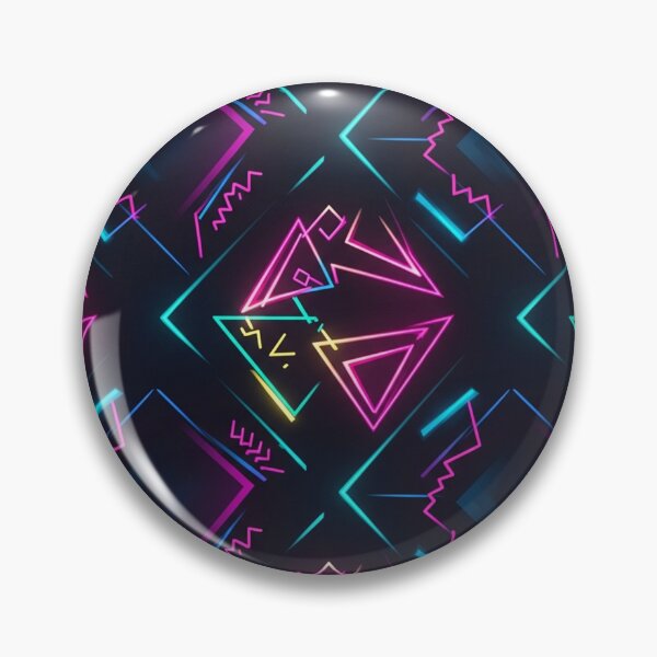 Item preview, Neon Synthwave Geometric Pattern designed and sold by jumpercat.