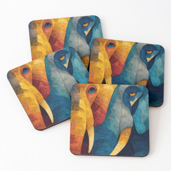 Item preview, Vibrant Elephant Faces with Intricate Details and Textured Colors designed and sold by daila70.