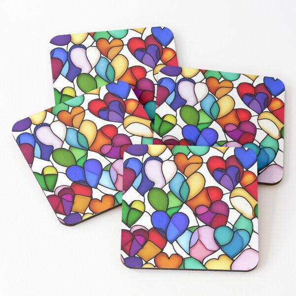 Item preview, Stained Glass Heart Pattern – Colorful Love Art Design designed and sold by casualnature.