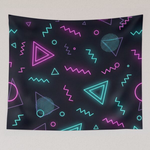 Item preview, Retrowave Neon Geometric Seamless designed and sold by jumpercat.