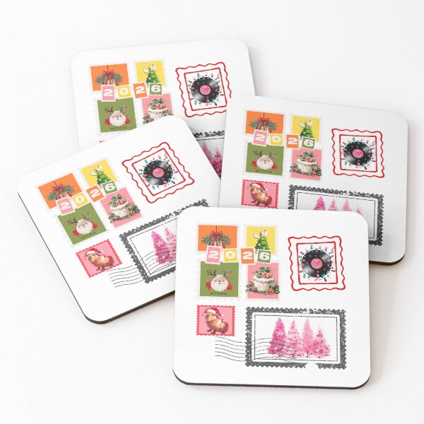 Item preview, Retro Christmas Stamps Collection – 2026 Edition designed and sold by Anastasiia Yurevych.