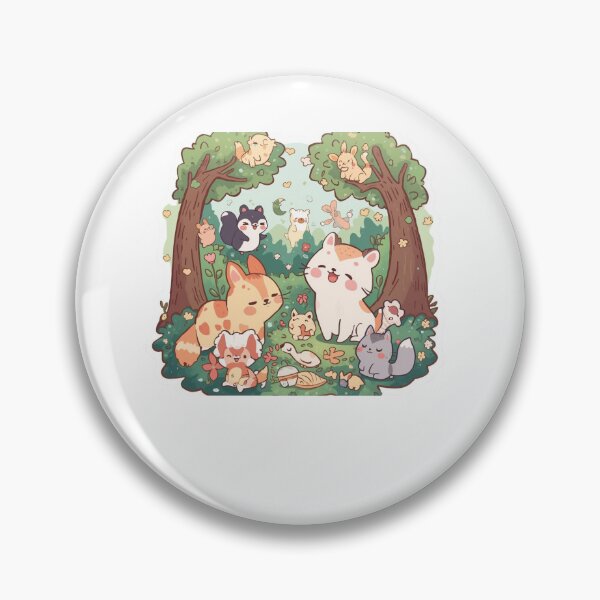 Item preview, Cute Cartoon Animals in a Magical Forest – Kawaii Pastel Sticker Design. designed and sold by printeGear.