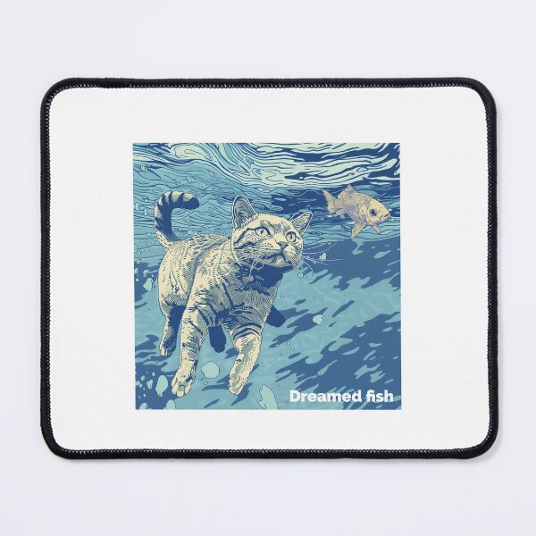 Item preview, Cat dreamed fish designed and sold by NorthGrey.