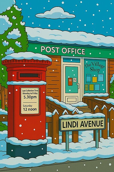 The old Post Office, Lindi Avenue, Grappenhall in winter