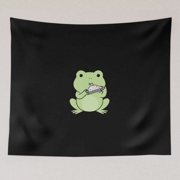 Item preview, Cute Pastel Frog Playing Harmonica – Simple Christmas Kawaii Design designed and sold by ColorSplash123.