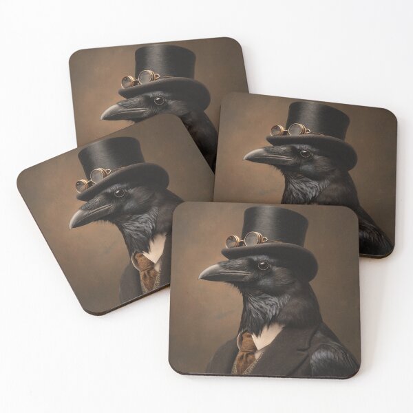Item preview, Victorian Crow Gentleman With Top Hat and Goggles designed and sold by SpecInkStudio.