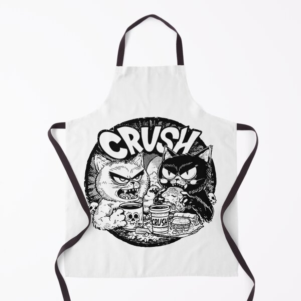 Item preview, Grumpy Monochrome Cats – Vintage Tattoo Style “Crush” Artwork designed and sold by Absyntart.