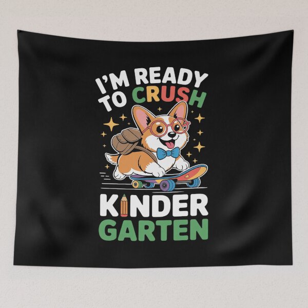 Item preview, I'm Ready to Crush Kindergarten Back to School Corgi Lover designed and sold by DetroitMug.