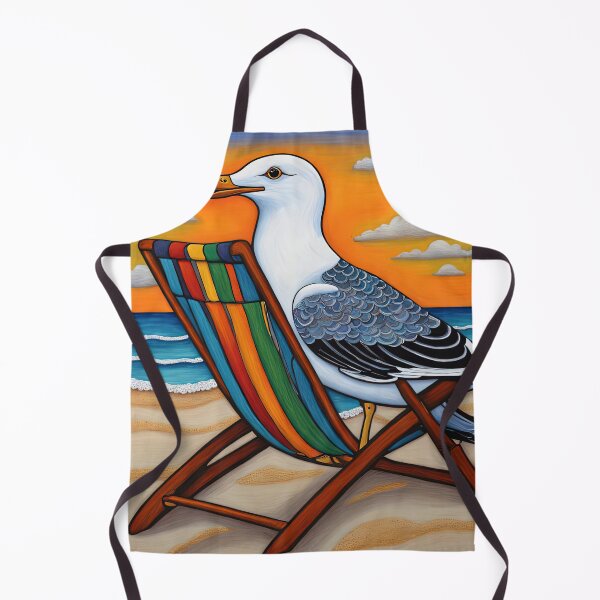 Item preview, Folk Art Seagull relaxing on a Deckchair designed and sold by Colin Bentham.