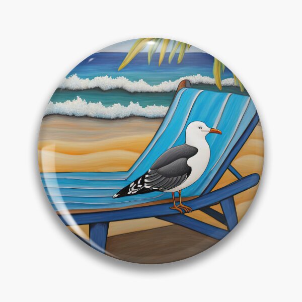 Item preview, Folk Art Seagull relaxing on a Deckchair designed and sold by Colin Bentham.