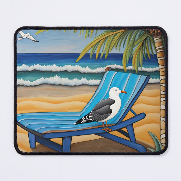 Item preview, Folk Art Seagull relaxing on a Deckchair designed and sold by Colin Bentham.