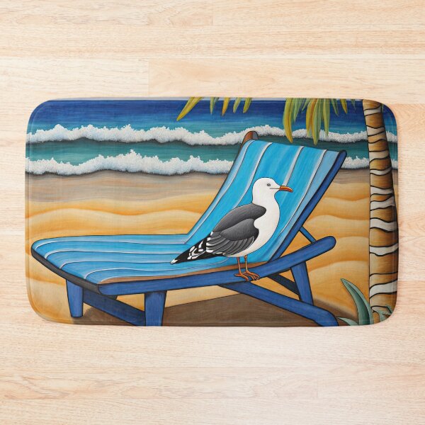 Item preview, Folk Art Seagull relaxing on a Deckchair designed and sold by Colin Bentham.