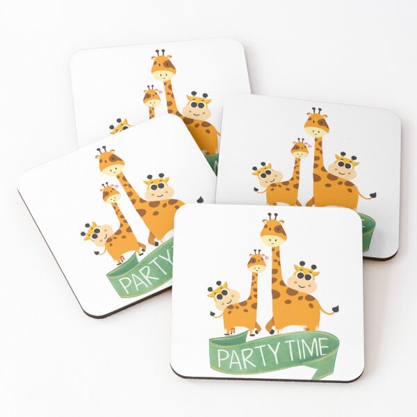 Item preview, Cute Giraffe Family – Party Time Cartoon Design designed and sold by KKCreationz.