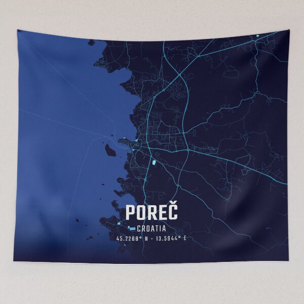 Item preview, Poreč Midnight City Map designed and sold by HomeLivingCo.