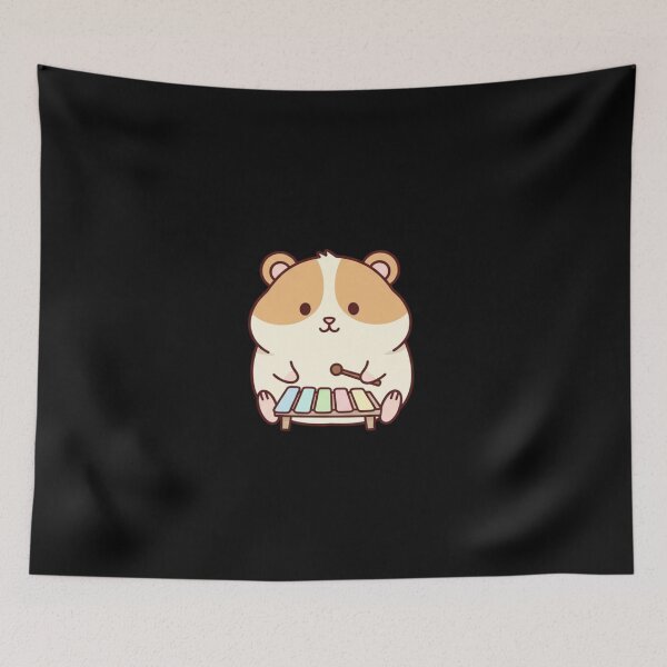 Item preview, Cute Hamster Playing Mini Xylophone – Minimal Pastel Animal Design designed and sold by ColorSplash123.
