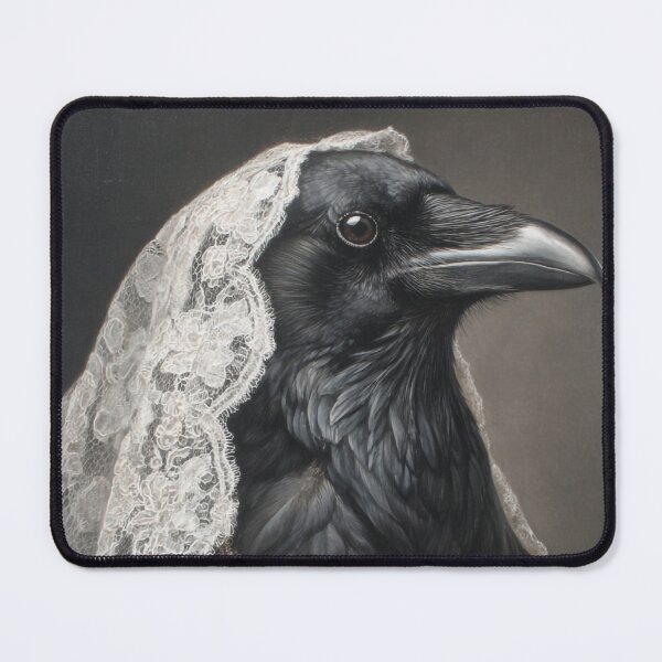 Item preview, Victorian Lady Crow Portrait With Lace Veil designed and sold by SpecInkStudio.