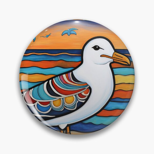 Item preview, Folk Art Seagull relaxing on a Deckchair designed and sold by Colin Bentham.