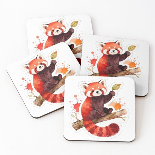 Item preview, Playful Red Panda Watercolor Sticker designed and sold by MiniPrintMagic.