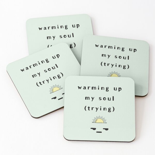 Item preview, Warming Up My Soul (Trying) – Low Battery Club Winter Edition Meme Design designed and sold by mintmono-studio.