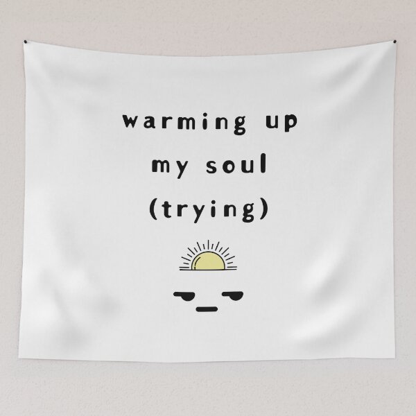 Item preview, Warming Up My Soul (Trying) – Low Battery Club Winter Edition Meme Design designed and sold by mintmono-studio.