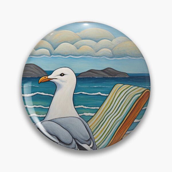 Item preview, Folk Art Seagull relaxing on a Deckchair designed and sold by Colin Bentham.