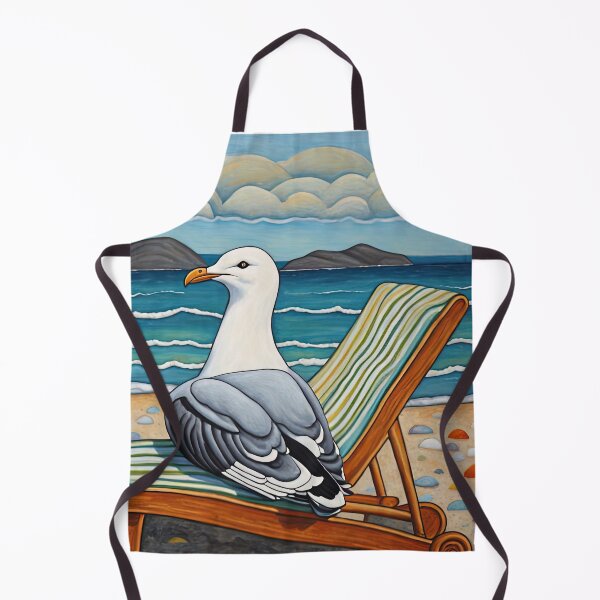 Item preview, Folk Art Seagull relaxing on a Deckchair designed and sold by Colin Bentham.