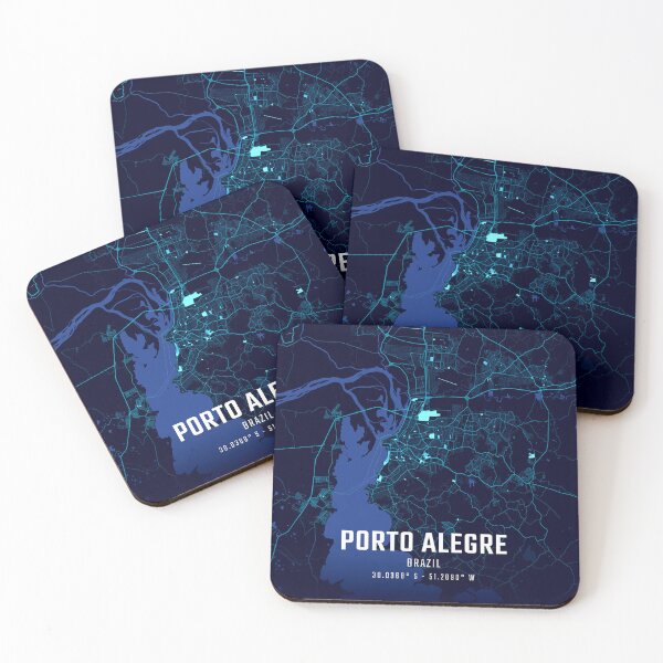 Item preview, Porto Alegre Midnight City Map designed and sold by HomeLivingCo.