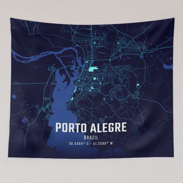 Item preview, Porto Alegre Midnight City Map designed and sold by HomeLivingCo.