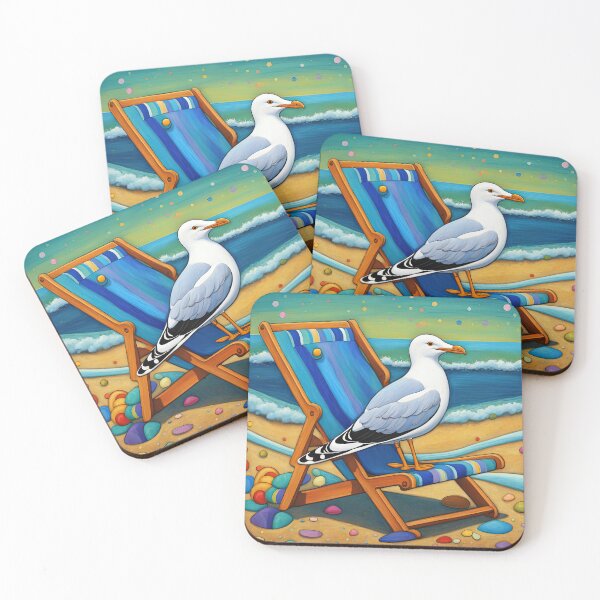 Item preview, Folk Art Seagull relaxing on a Deckchair designed and sold by Colin Bentham.