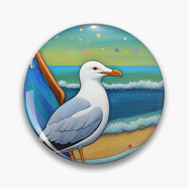 Item preview, Folk Art Seagull relaxing on a Deckchair designed and sold by Colin Bentham.