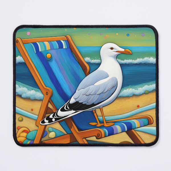Item preview, Folk Art Seagull relaxing on a Deckchair designed and sold by Colin Bentham.
