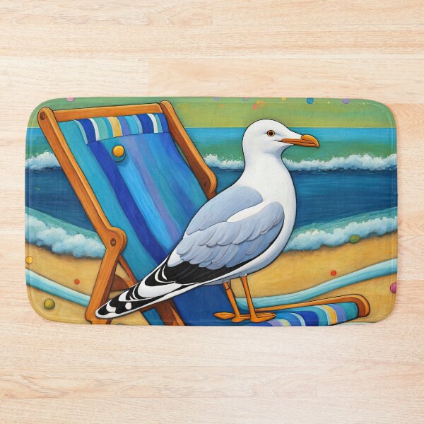 Item preview, Folk Art Seagull relaxing on a Deckchair designed and sold by Colin Bentham.