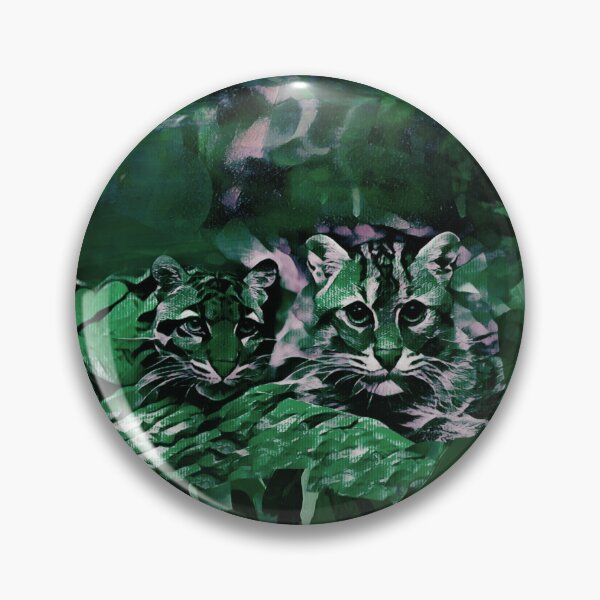 Item preview,  Thunderstorm cats in shades of emerald green and rose pink designed and sold by Most1234.