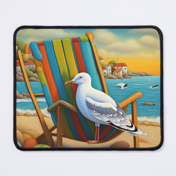 Item preview, Folk Art Seagull relaxing on a Deckchair designed and sold by Colin Bentham.