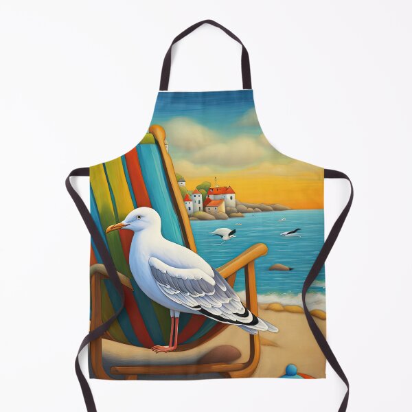 Item preview, Folk Art Seagull relaxing on a Deckchair designed and sold by Colin Bentham.