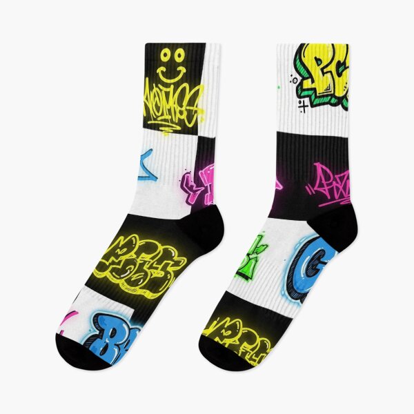 Item preview, Neon Graffiti Tags Checkerboard Pattern designed and sold by jumpercat.